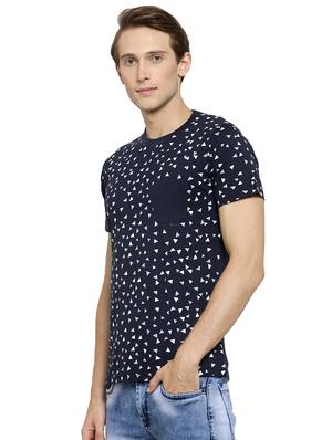 navy blue printed pocket t-shirt - 16472692 - Standard Image - 2