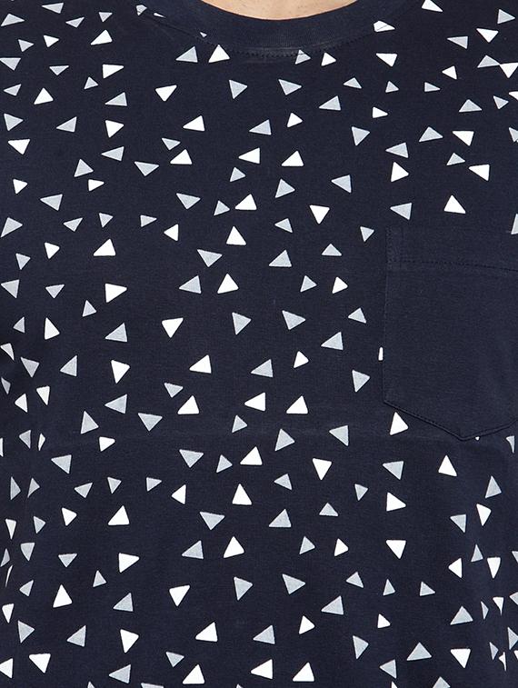 navy blue printed pocket t-shirt - 16472692 - Zoom Image - 5