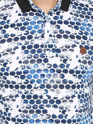 blue printed collared t-shirt - 16472699 - Standard Image - 5