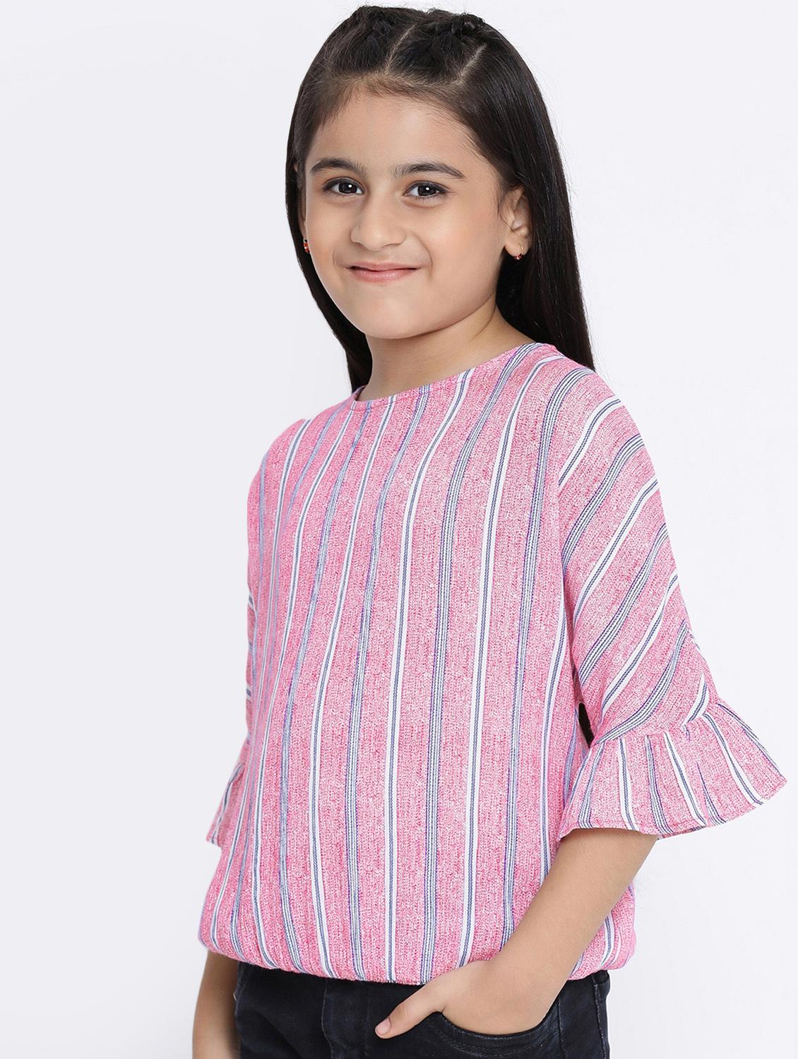 bell sleeve striped top - 16472933 - Zoom Image - 2