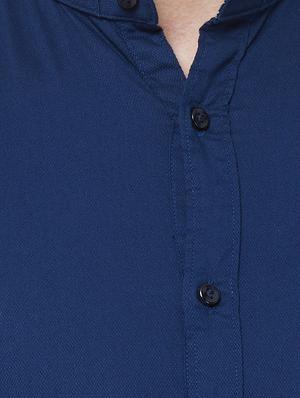 navy blue solid casual shirt - 16473345 - Standard Image - 5