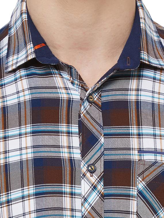 brown checkered casual shirt - 16473357 - Zoom Image - 5