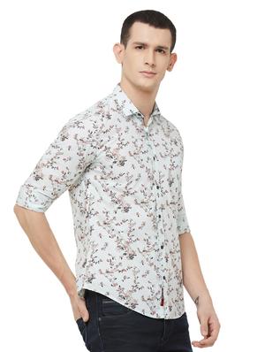 green floral print casual shirt - 16473404 - Standard Image - 2