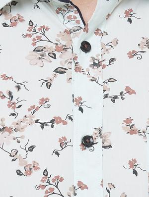 green floral print casual shirt - 16473404 - Standard Image - 5