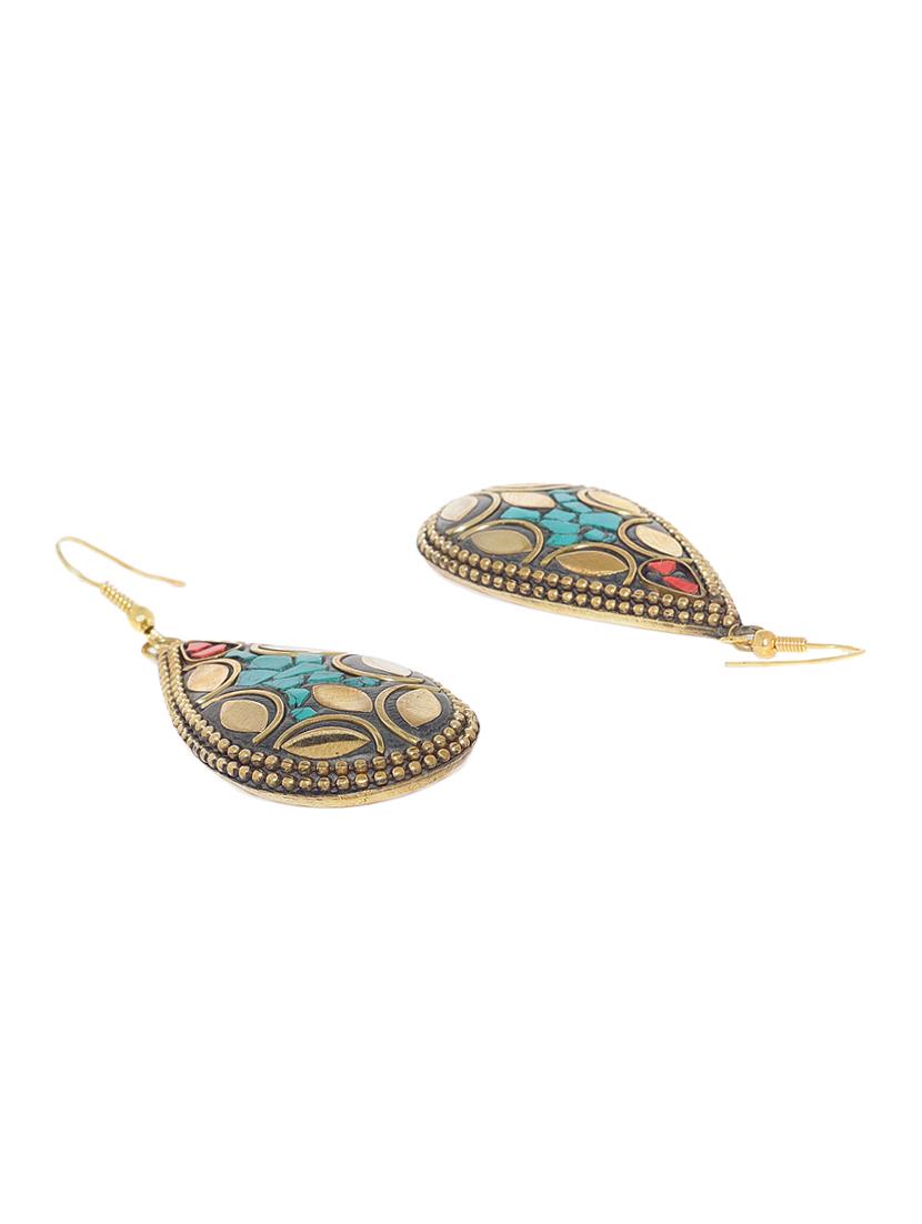 multi colored metal drop earring - 16474330 - Zoom Image - 2