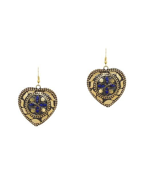 blue metal drop earring - 16474331 - Standard Image - 1