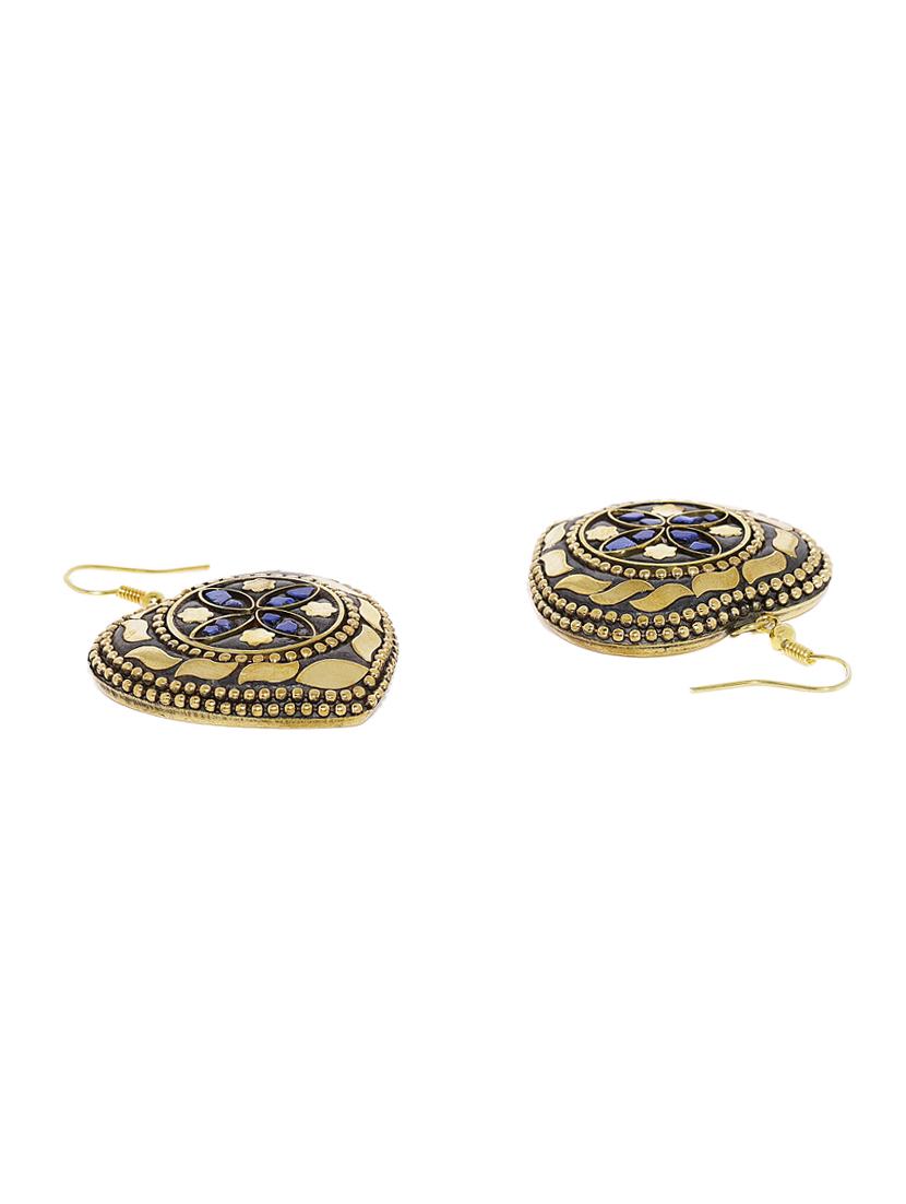 blue metal drop earring - 16474331 - Zoom Image - 2