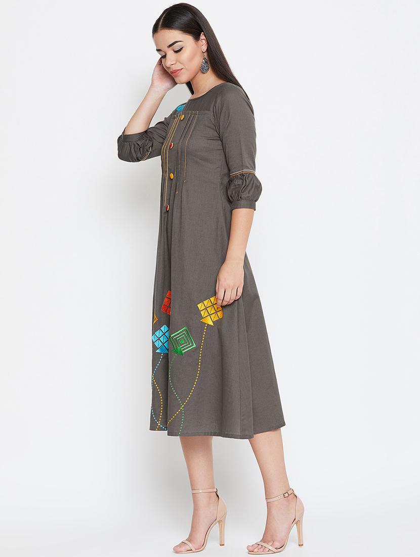 embroidered a-line dress - 16475865 - Zoom Image - 2