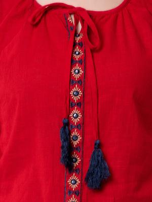 tie up neck lace detail top - 16475905 - Standard Image - 5