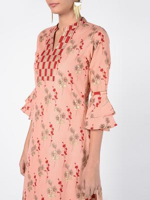 gold print kurta palazzo set - 16476142 - Standard Image - 5