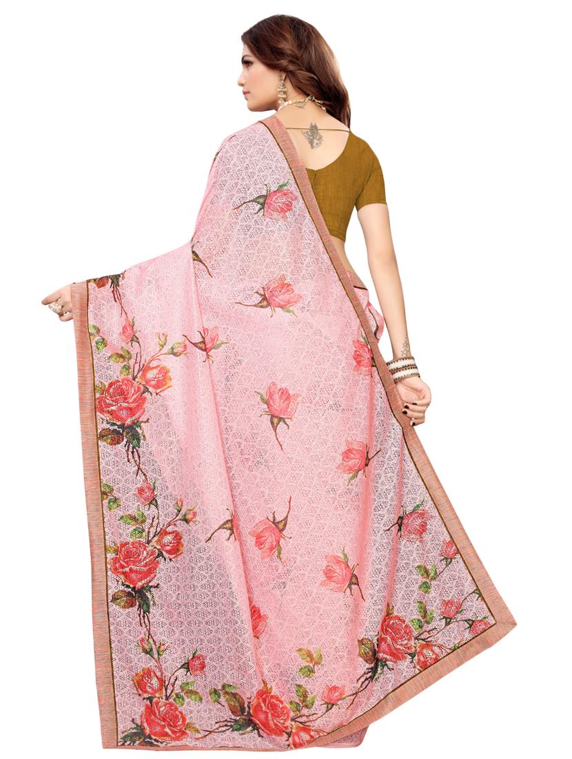 floral printed saree with blouse - 16476584 - Zoom Image - 2