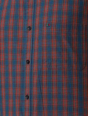 navy blue checkered casual shirt - 16479121 - Standard Image - 5