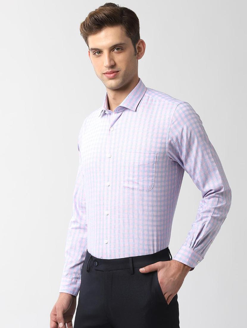 pink checkered formal shirt - 16479179 - Zoom Image - 2