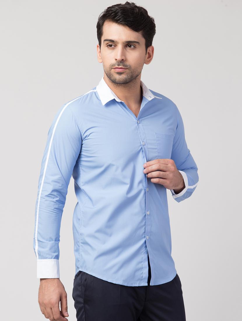 light blue striped casual shirt - 16479399 - Zoom Image - 2