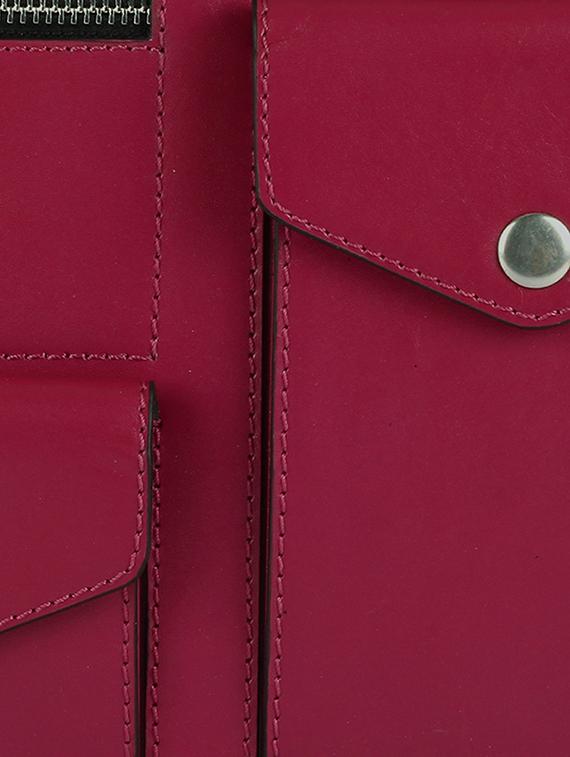 maroon leather structured sling bag - 16480449 - Zoom Image - 5