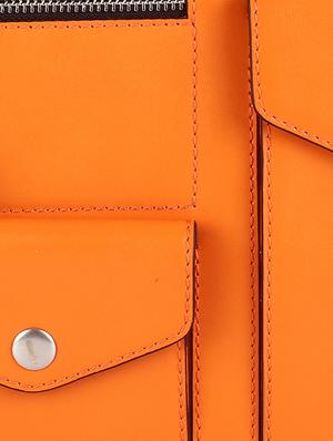 orange leather structured sling bag - 16480452 - Standard Image - 5