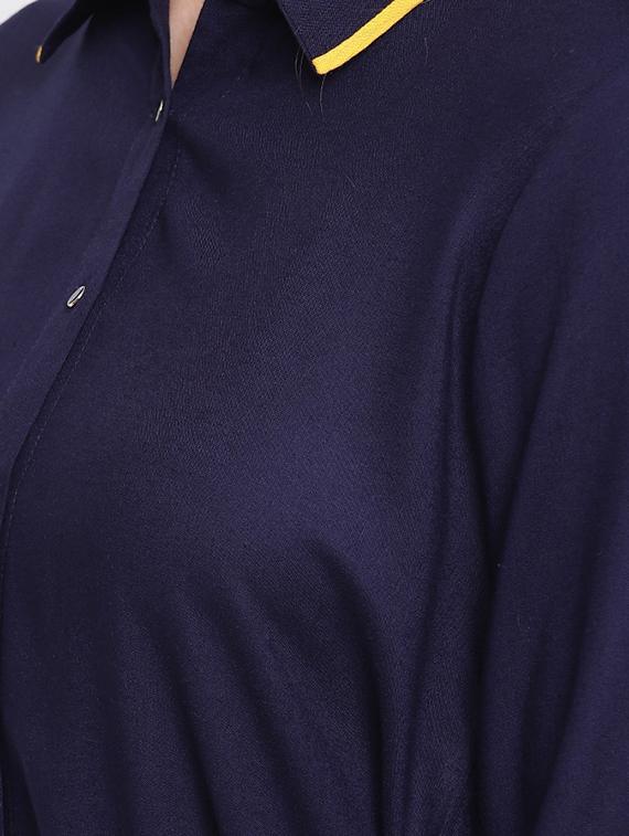 color block tie front shirt - 16480711 - Zoom Image - 5