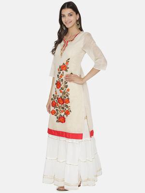 embroidered straight kurta - 16482676 - Standard Image - 2