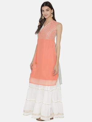 gota work straight kurta - 16482680 - Standard Image - 2