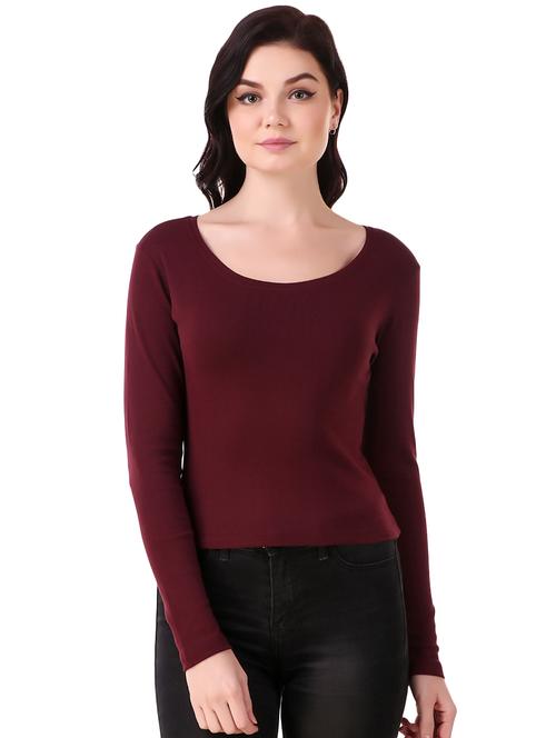 scoop neck solid tee - 16482707 - Standard Image - 1