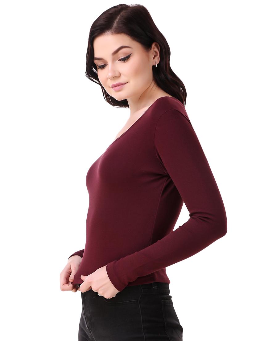 scoop neck solid tee - 16482707 - Zoom Image - 2