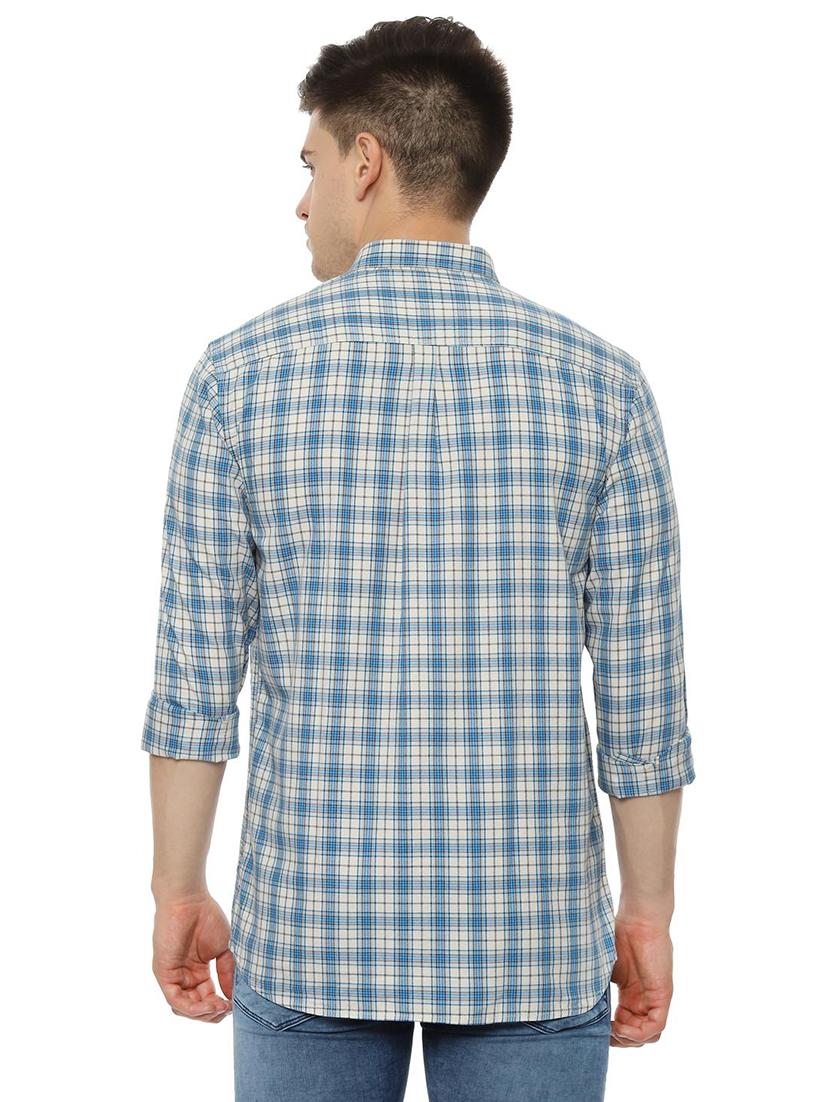 blue checkered casual shirt - 16482821 - Zoom Image - 2