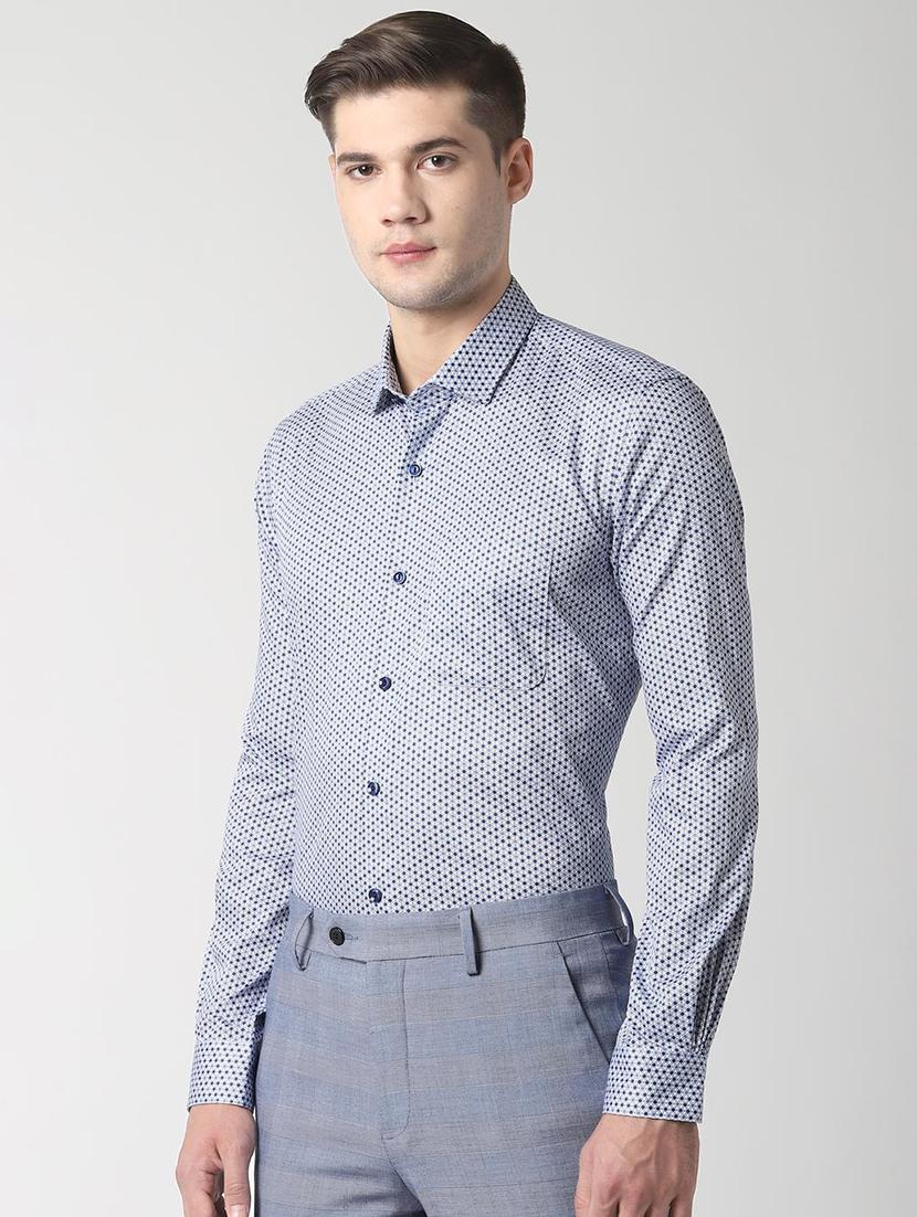 blue cotton formal shirt - 16482944 - Zoom Image - 2