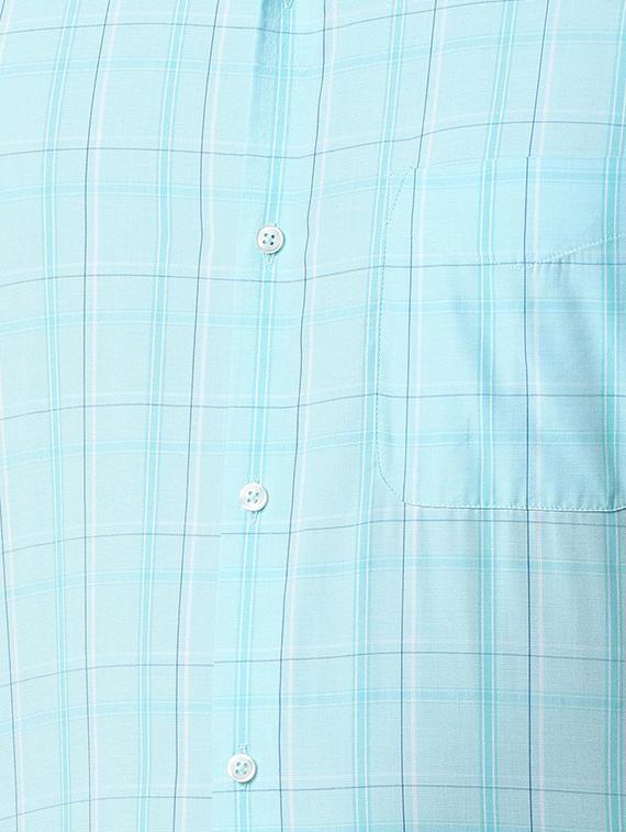 blue checkered formal shirt - 16482951 - Zoom Image - 5