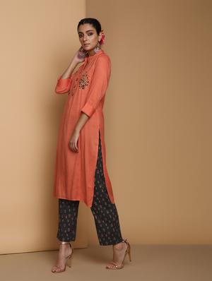 embellished kurta palazzo set - 16483194 - Standard Image - 2