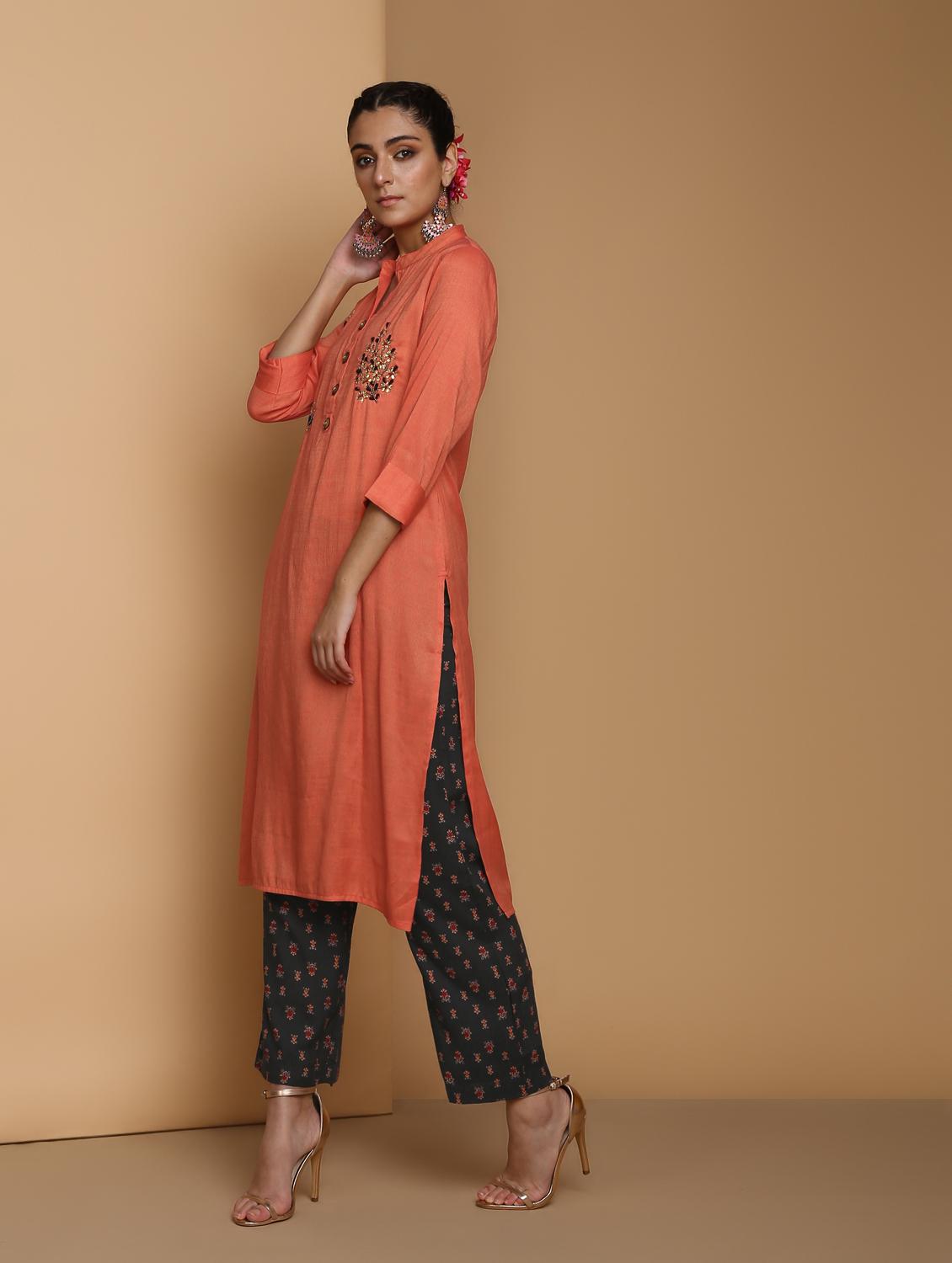 embellished kurta palazzo set - 16483194 - Zoom Image - 2