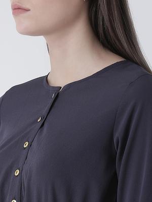 button detail blouson a-line dress - 16483241 - Standard Image - 5