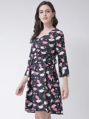 tie knot detail floral blouson dress - 16483249 - Standard Image - 2