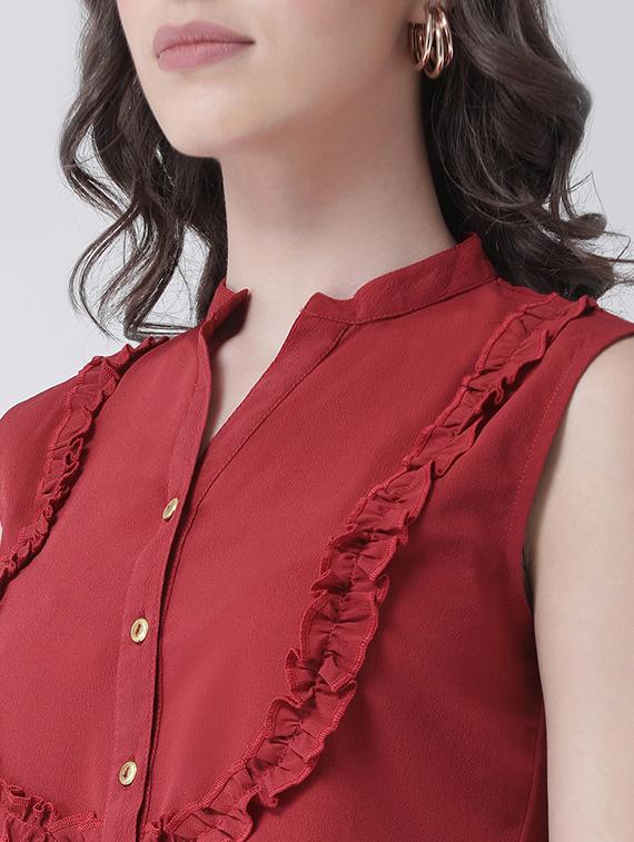 frill detail solid shirt - 16483266 - Zoom Image - 5