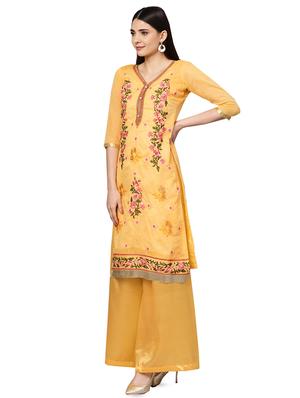 embroidered unstitched palazzo suit - 16483691 - Standard Image - 2