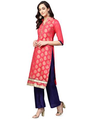 zari motifs unstitched palazzo suit - 16483693 - Standard Image - 2