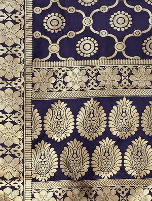 zari motifs unstitched palazzo suit - 16483693 - Standard Image - 5