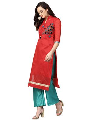 embellished unstitched straight pant suit - 16483694 - Standard Image - 2