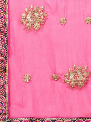 zari motifs unstitched straight pant suit - 16483695 - Standard Image - 5