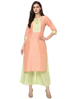 foil printed kurta palazzo with dupatta suit set - 16483969 - Standard Image - 2