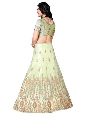 gold embroidered a-line lehenga - 16484098 - Standard Image - 2