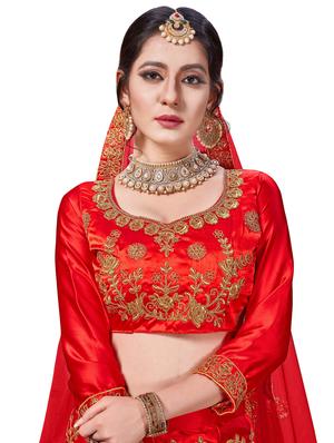 embroidered flared lehenga - 16484118 - Standard Image - 2