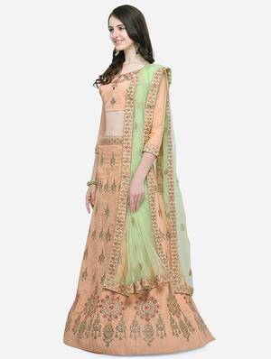 embroidered a-line lehenga - 16484174 - Standard Image - 2