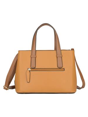 yellow leatherette (pu) regular handbag - 16484491 - Standard Image - 2
