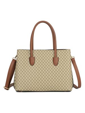 beige leatherette (pu) regular handbag - 16484495 - Standard Image - 2