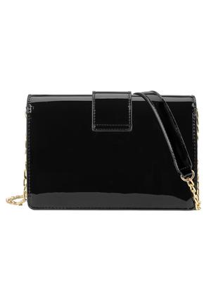 black leatherette (pu) regular sling bag - 16484516 - Standard Image - 2
