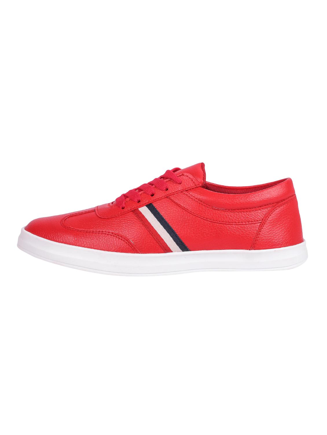 longwalk red leatherette lace up sneakers - 16485167 - Zoom Image - 2