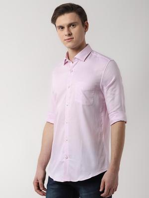pink solid casual shirt - 16485716 - Standard Image - 2