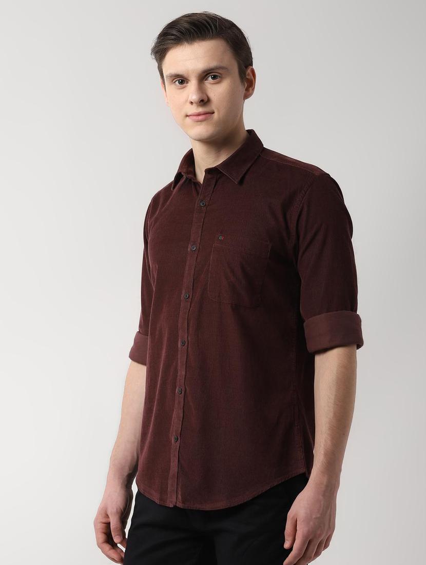 red solid corduroy shirt - 16485724 - Zoom Image - 2
