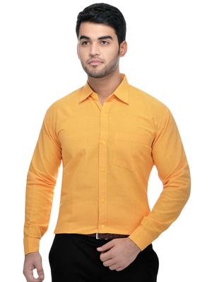 yellow and orange khadi combo shirts - 16486763 - Standard Image - 2