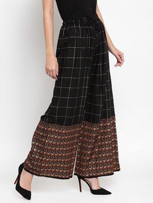 high rise checkered palazzo - 16488004 - Standard Image - 2